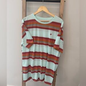 Hang Ten NWT Mint Tee with Taracotta Stripes XL